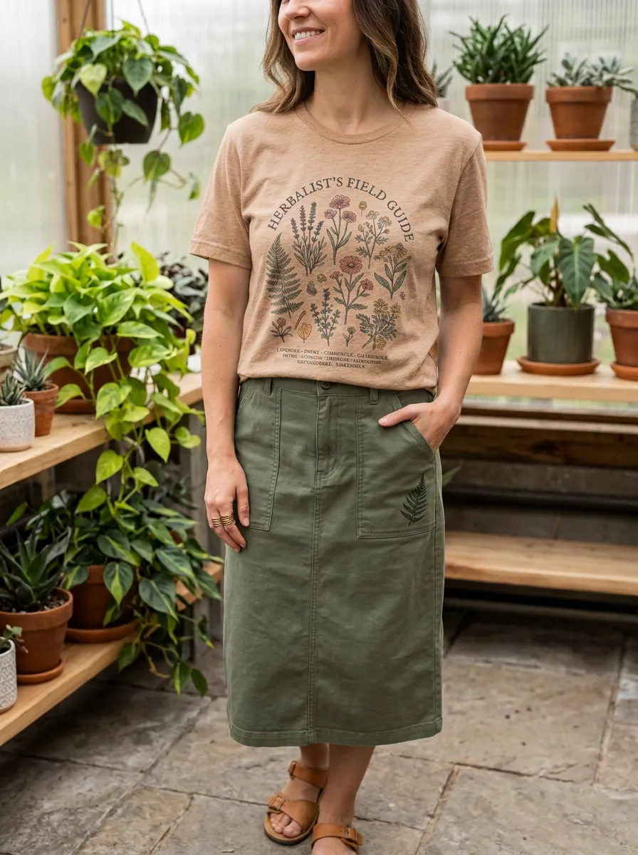 Herbalist Field Guide Botanical Flower T-Shirt