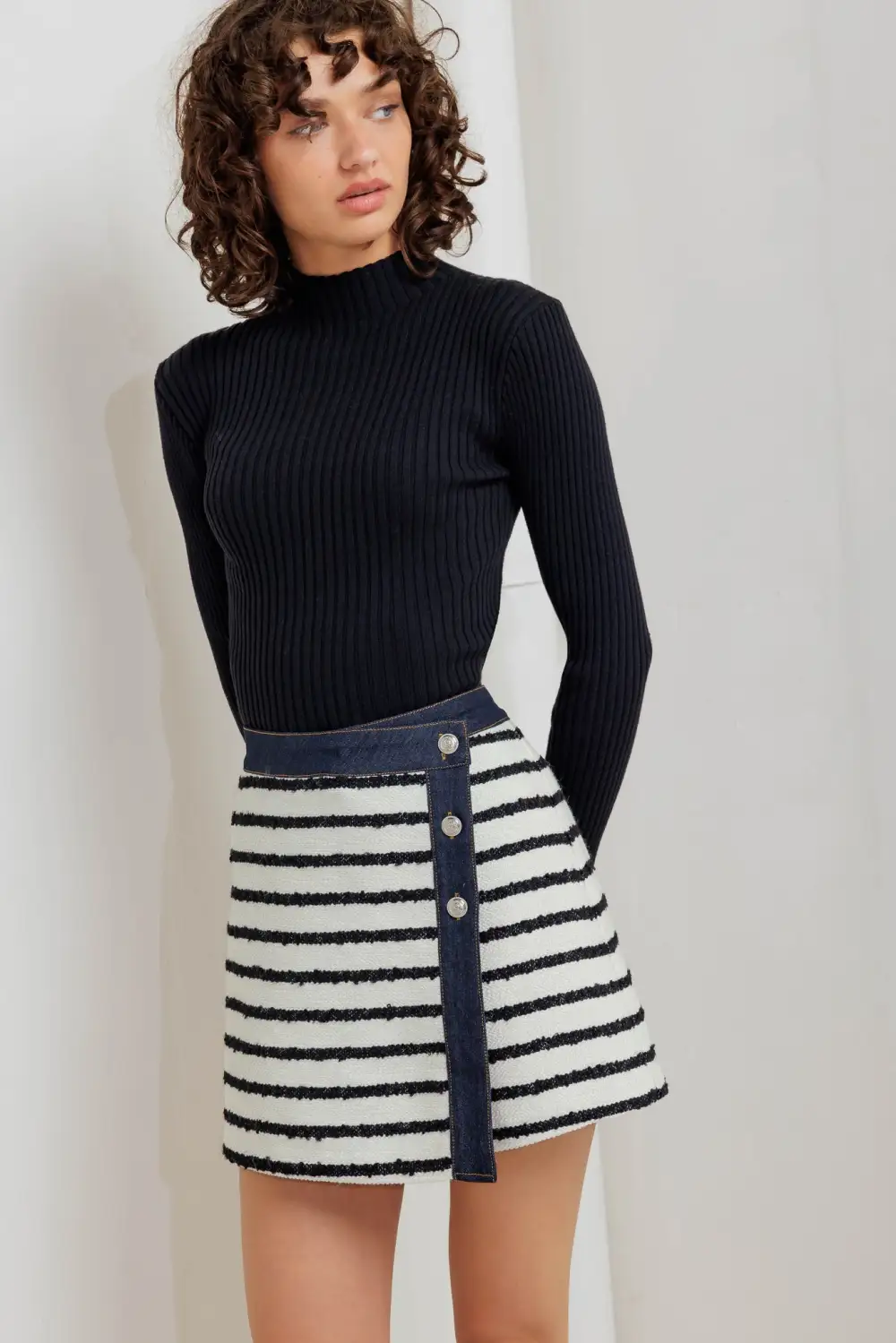 Denim Striped Skirt