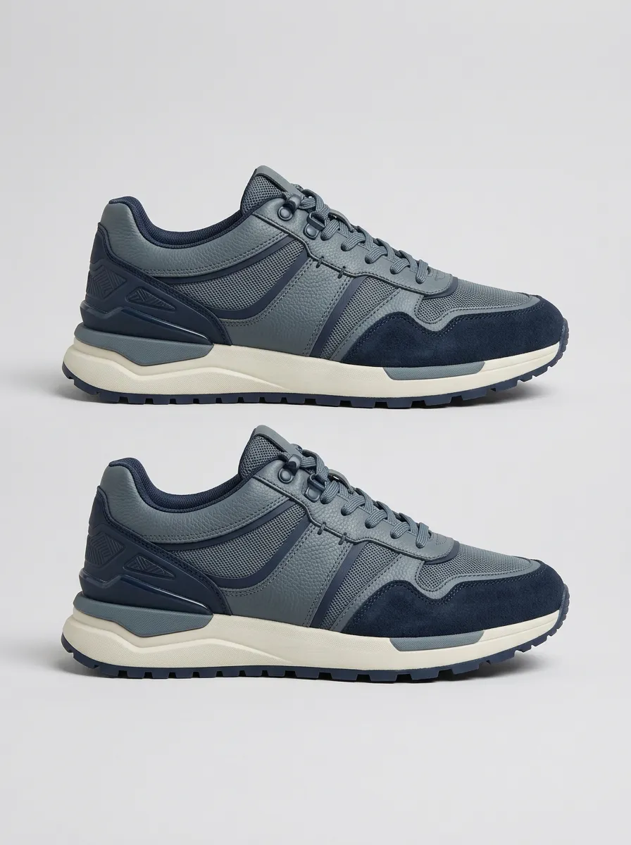 Men's Everyday Casual Sporty Suede Mesh Print Sneakers
