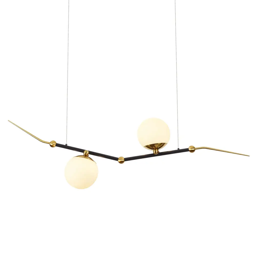 Accent Integrated LED Linear Chandelier Light Fixture With Glass Shades