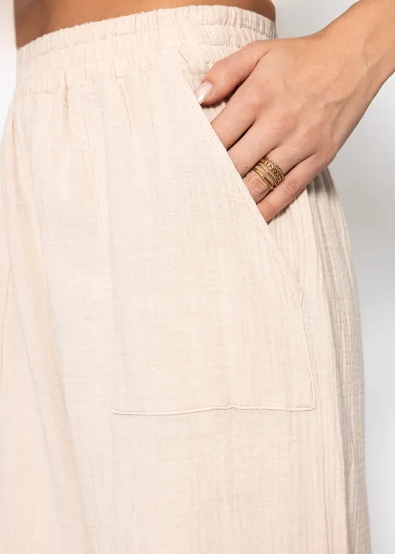 Beige Muslin Everyday Pants