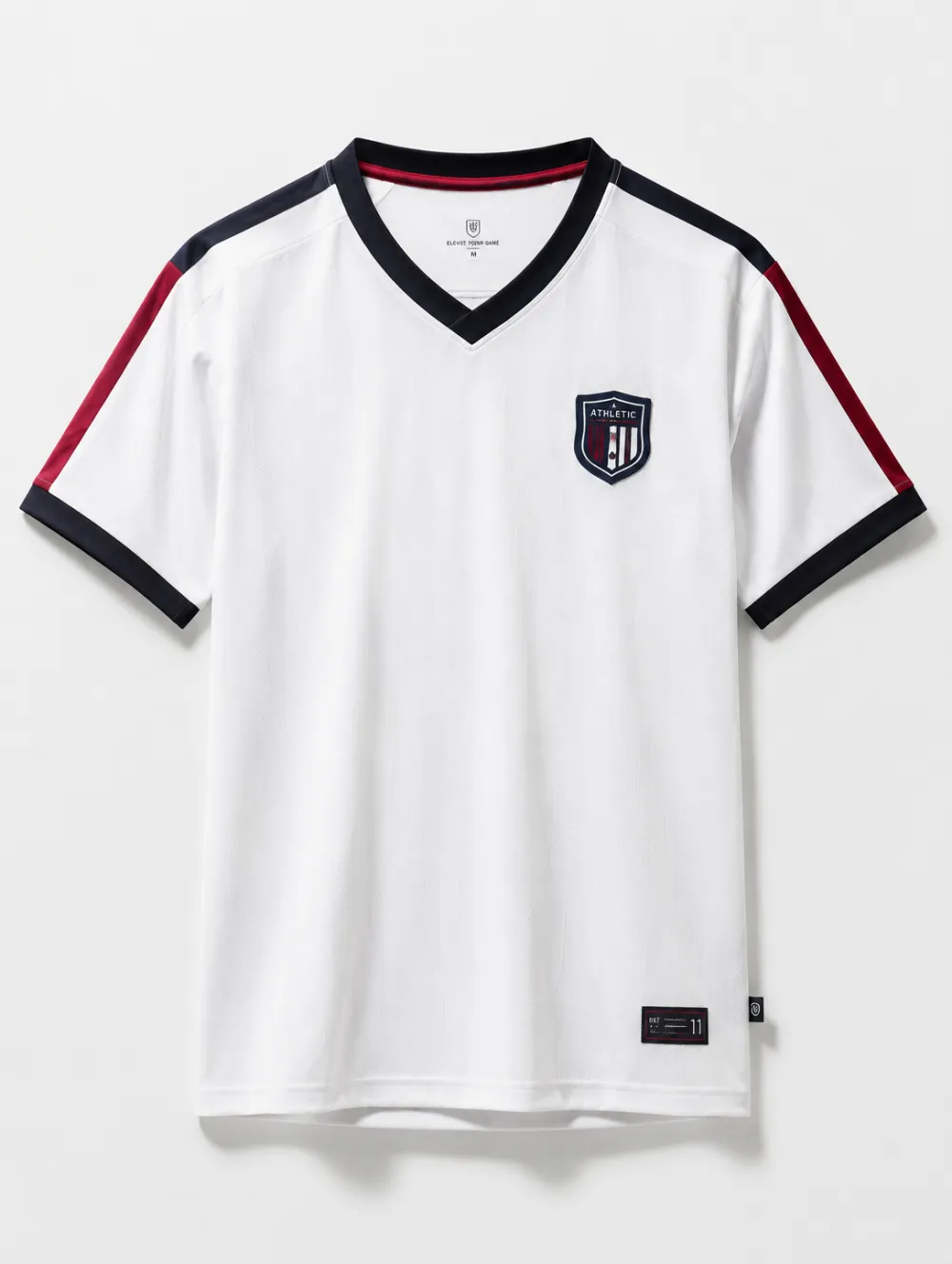 Men's Athletic Sports Club Shield Printed V-Neck Jersey