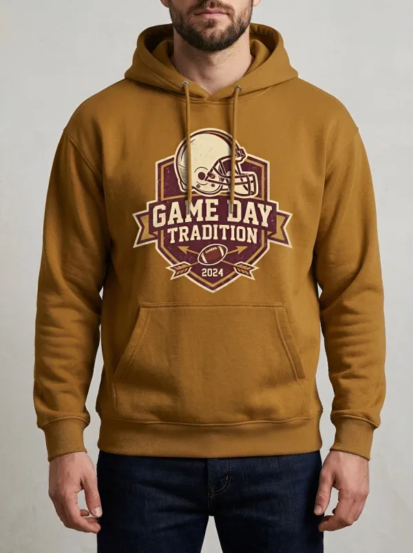 Men's American Football Game Day Tradition Helmet Printed Hoodie