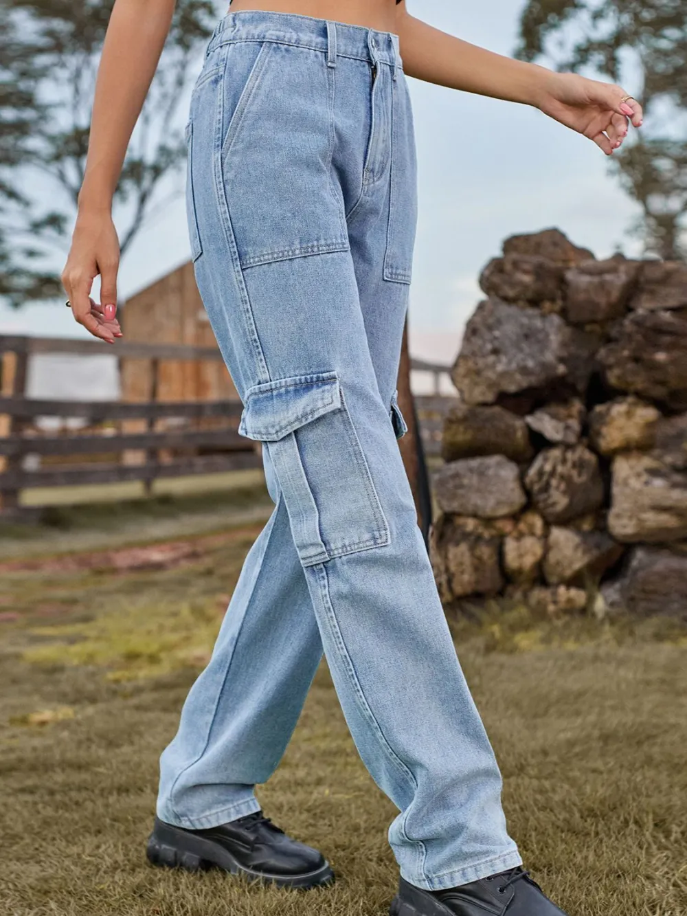 Polished Layered Denim Jeans