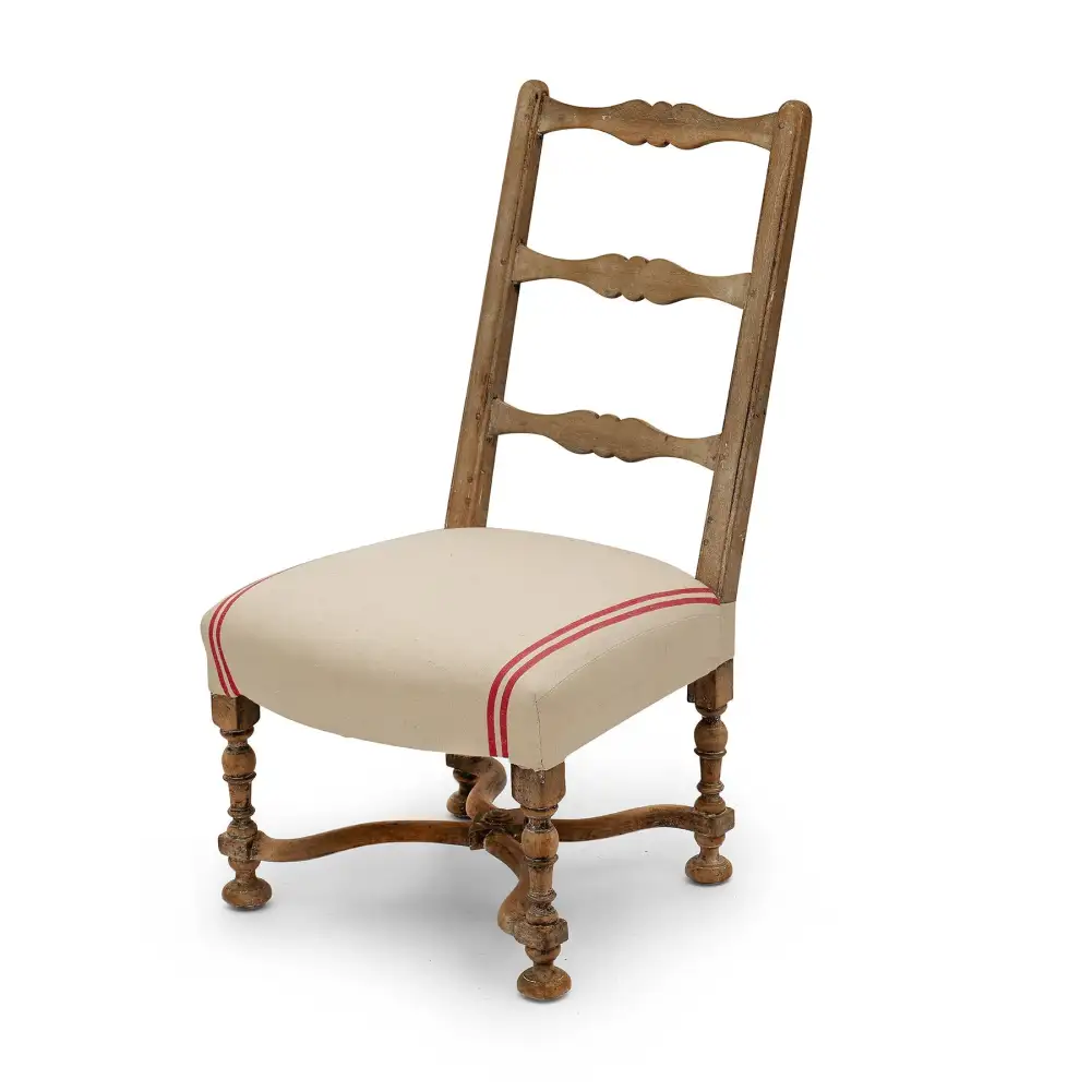Upholstered Oak Vintage Accent Chair