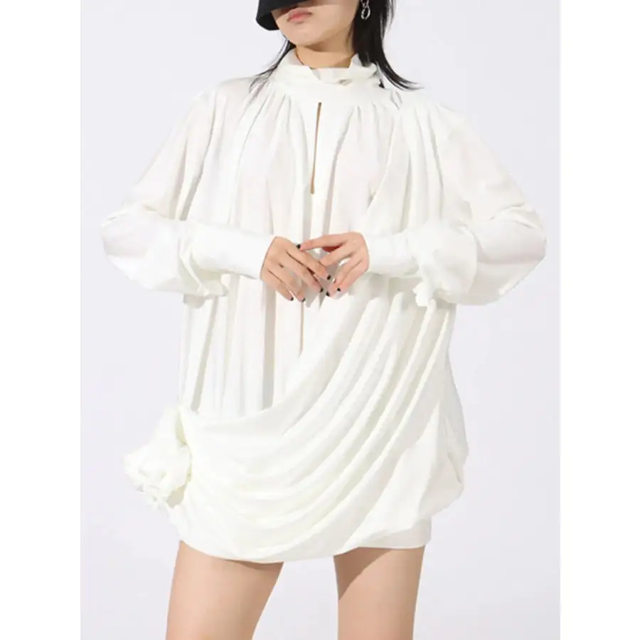 Ruched Long Sleeve Mini Dress