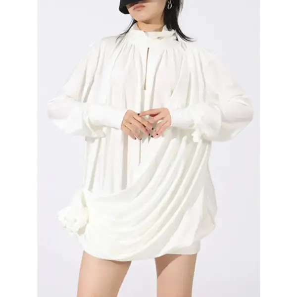 Ruched Long Sleeve Mini Dress
