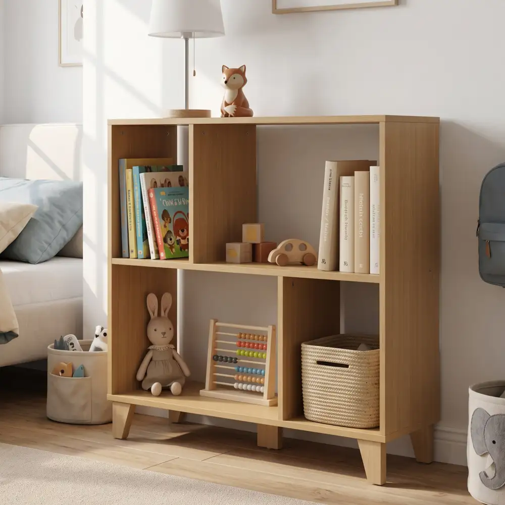 Slim Profile Contemporary Open Bookshelf