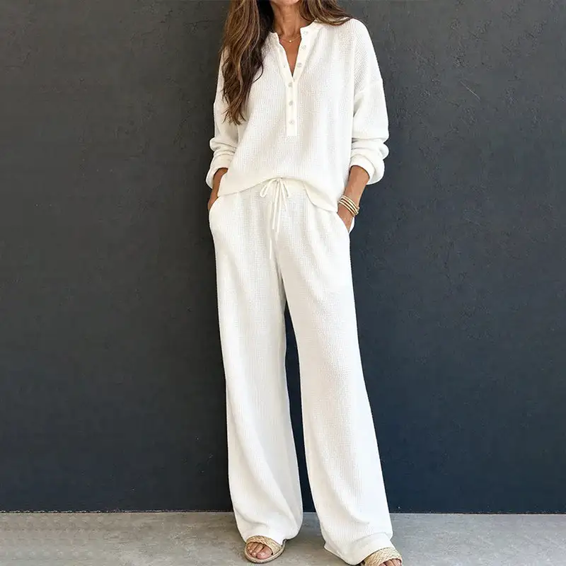 ⌛Limited-Time Offer-Women's Waffle Knit Lounge Set