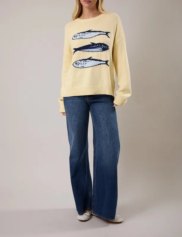 Yellow Cotton Blend Relaxed Top