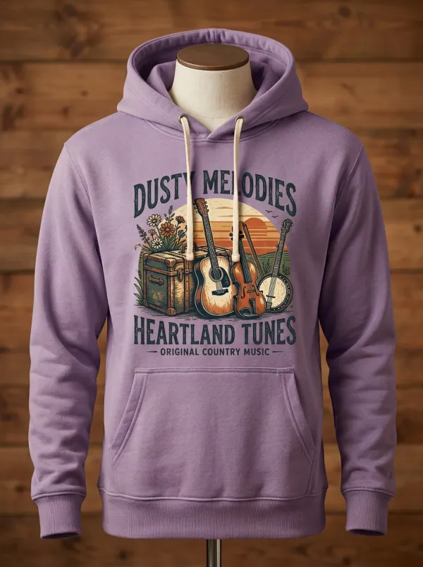 Guitar Banjo Fiddle Unisex Country Music Pullover Hoodie