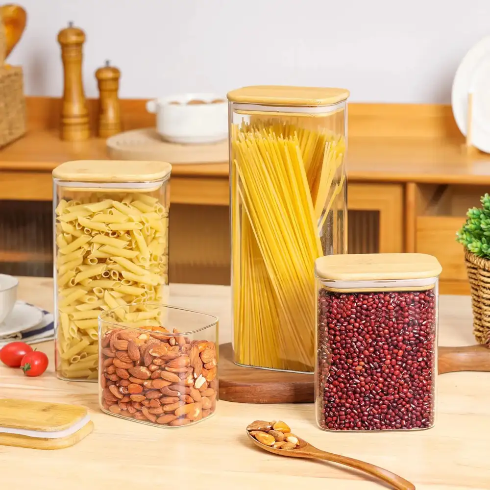 Checked Glass Double Kitchen Storage Organizer