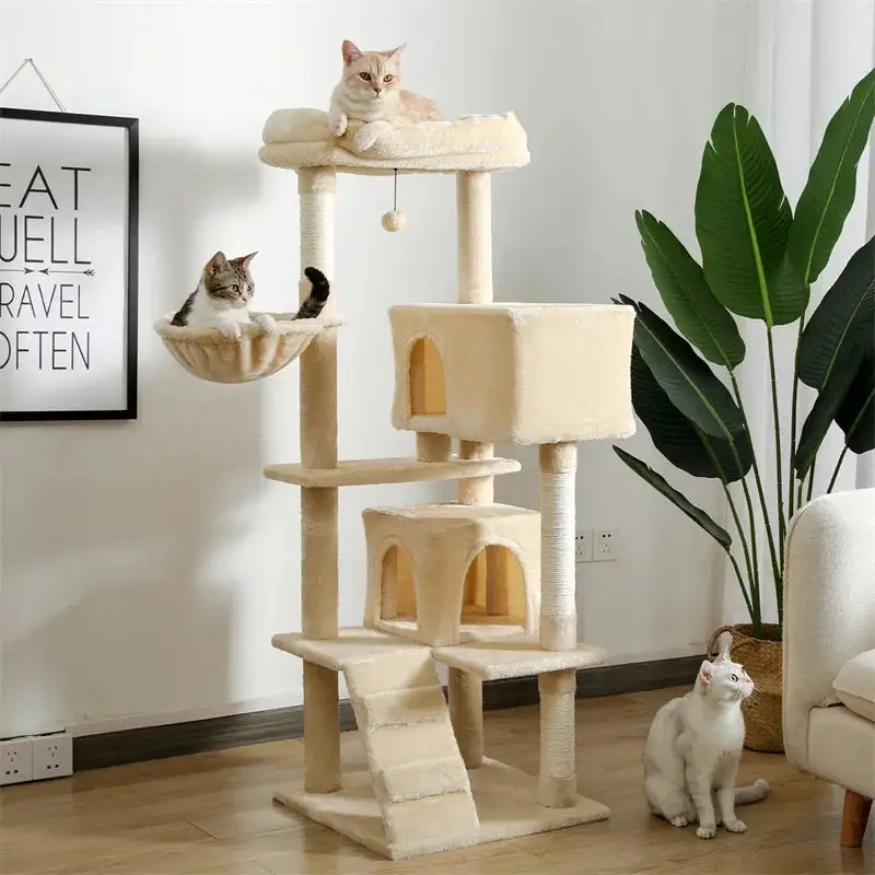 Cozy Feline Resting Structure Plush Cat Tree