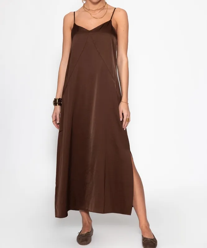 Dark Brown Satin Dress