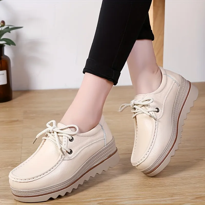 Platform Lace Up Wedge Sole Sneakers