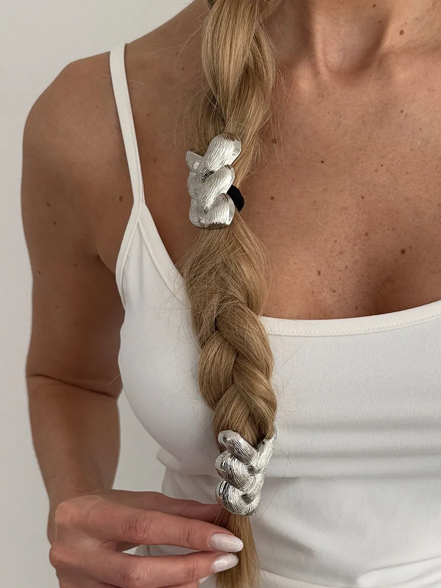 Elise Metal Braid-Shaped Hair Tie