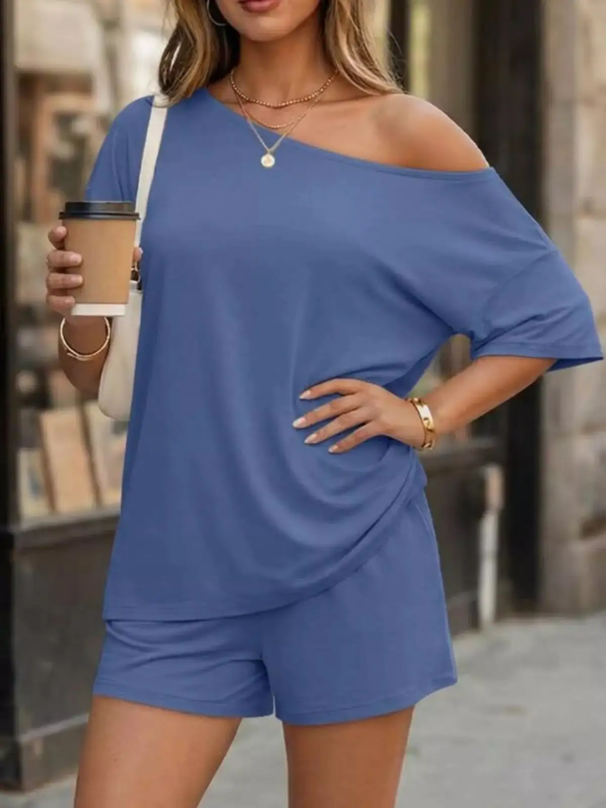 Polished Relaxed Everyday Top and Shorts Matching Set