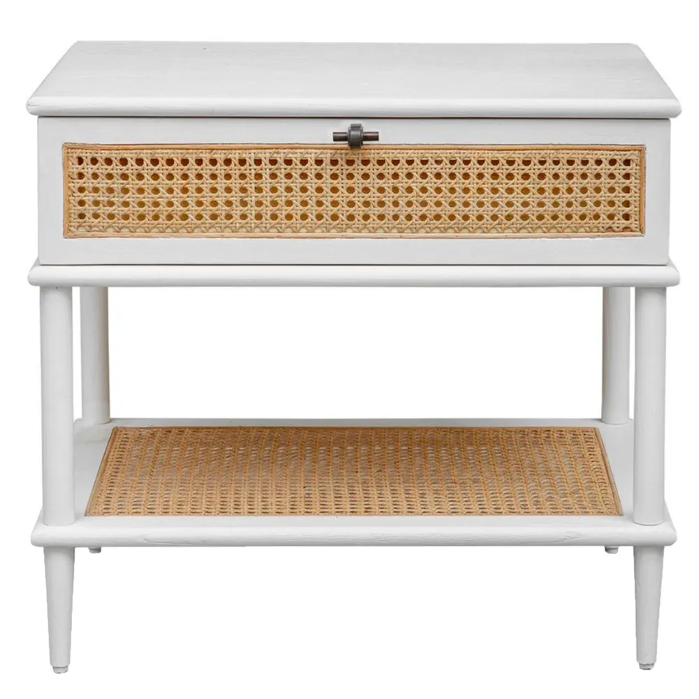 Rattan Wood Side Table