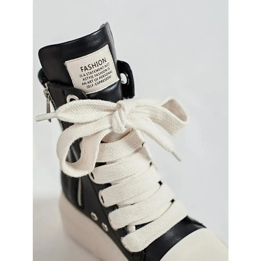 Platform Lace Up Contrast Sneakers