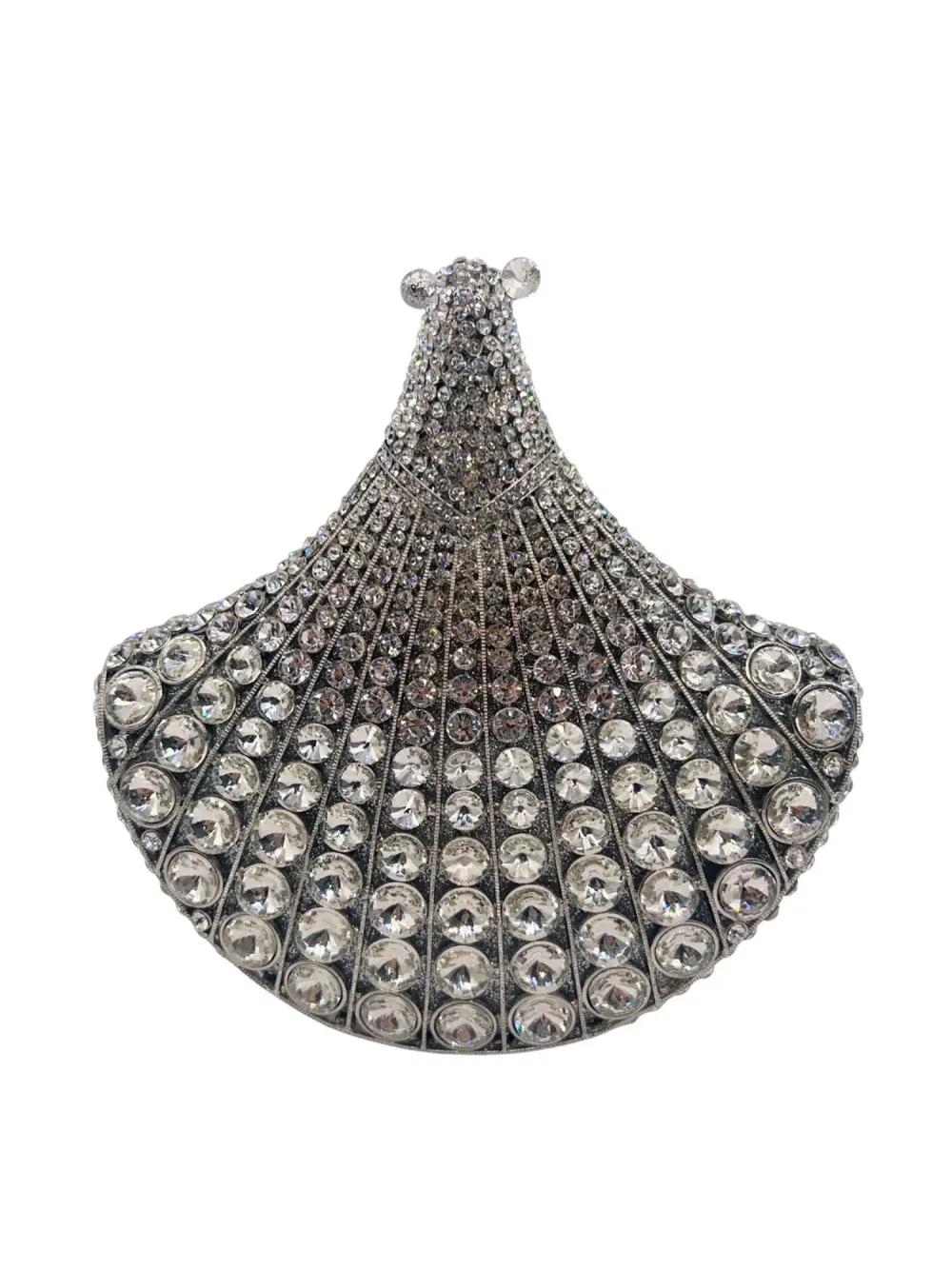 Karina Rhinestone Fan-Shaped Clutch