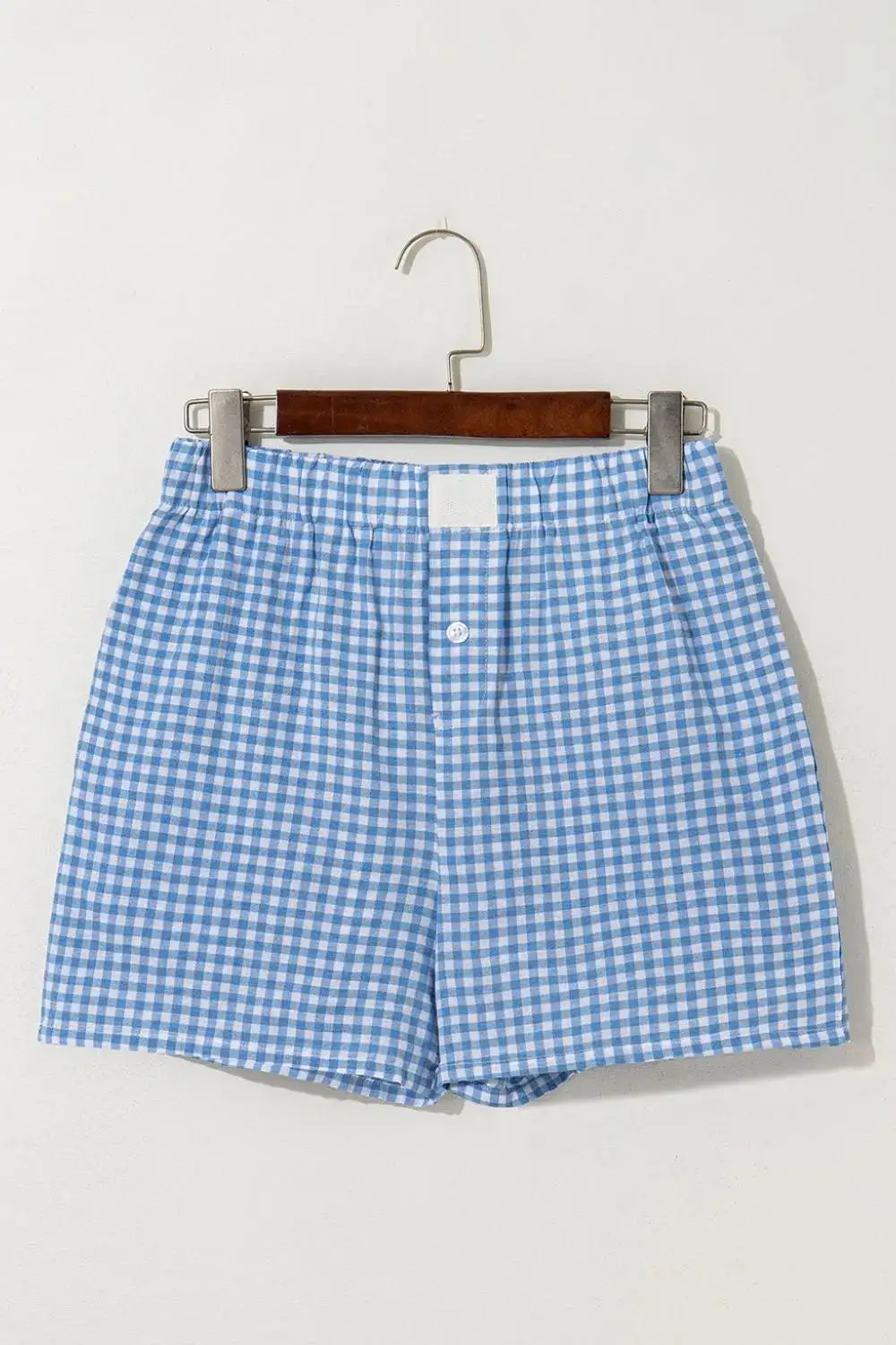 Plaid Gingham High-Waist Shorts