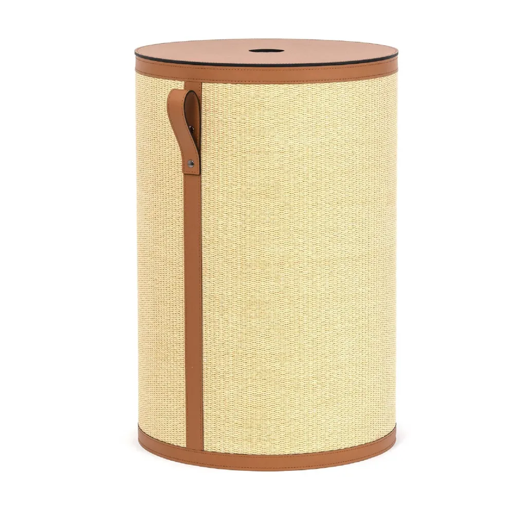 Straw Round Laundry Basket