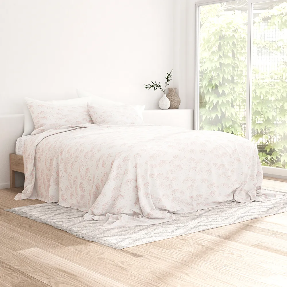 Flower Bunch Flannel Sheet Set