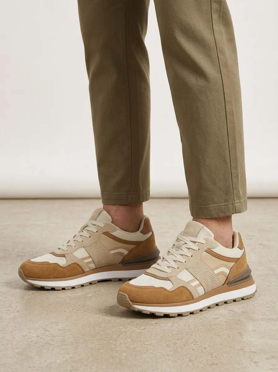 Unisex Casual Casual Minimalist Suede Mesh Print Sneakers