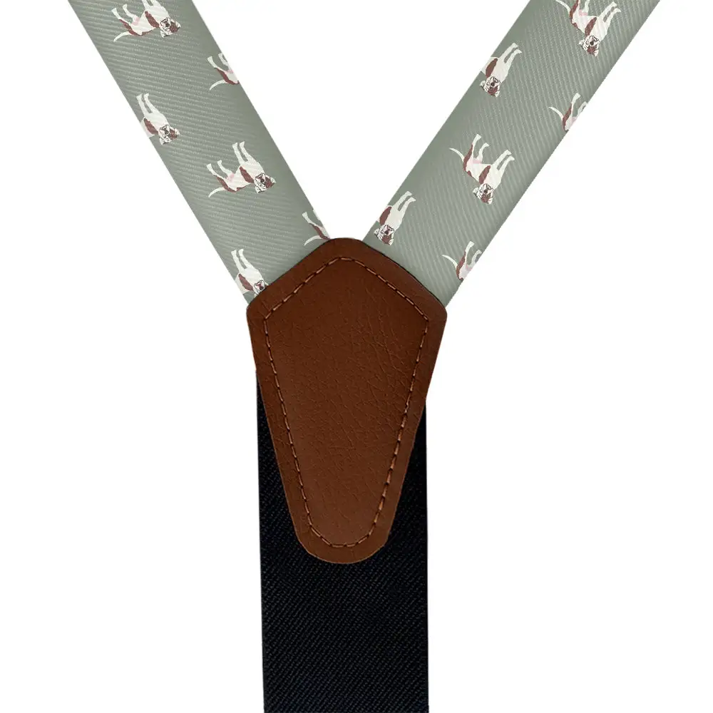 Clean Neat Bulldog Dog Theme Suspenders