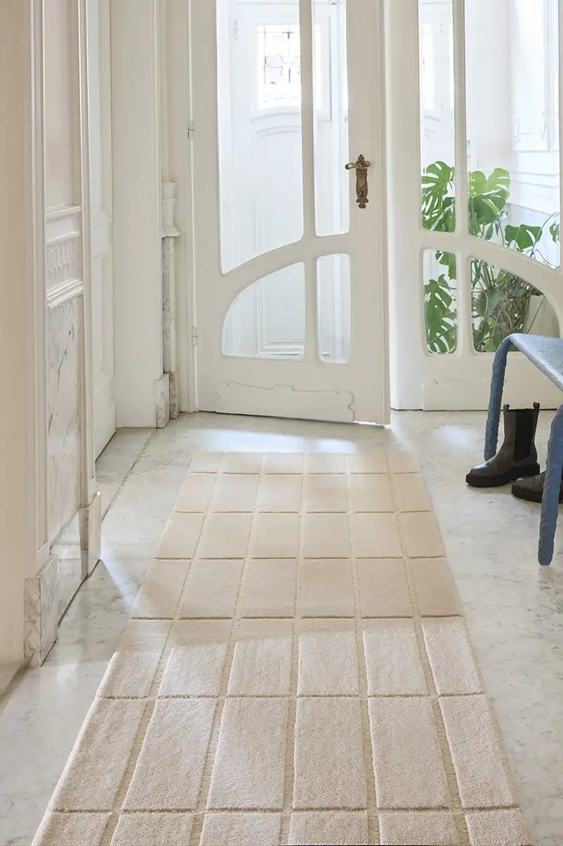 Wool Tufted Geometric Relaxed Runner Rug