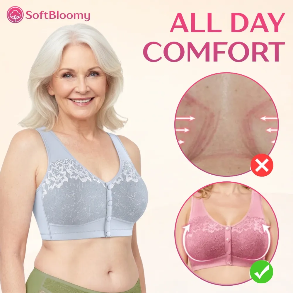 Easy-On Front Closure Cotton Comfort Shaping Bra for Seniors