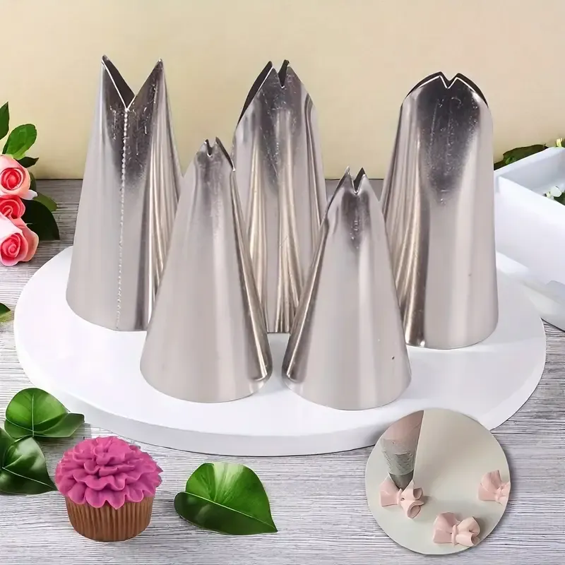 5pcs Stainless Steel Leaf Piping Tip
