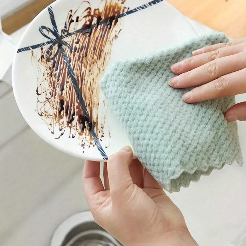 2 Pcs Absorbent Kitchen Cleaning Cloth