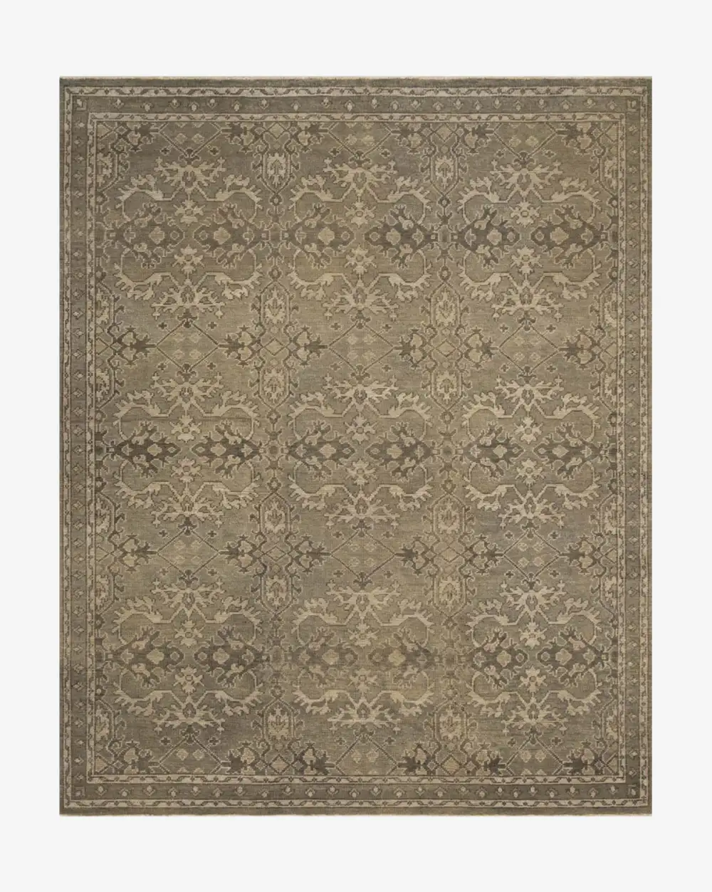 Soft-Underfoot Hand-Knotted Wool-Cotton Area Rug