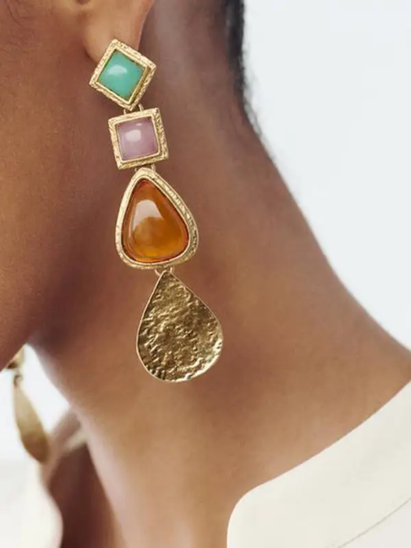 Hammered Drop Earrings