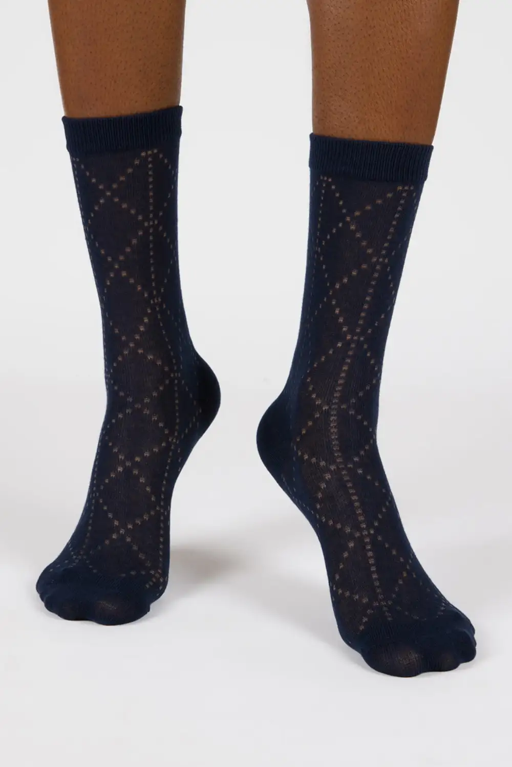 Classic Semi Sheer Dotted Diamond Socks