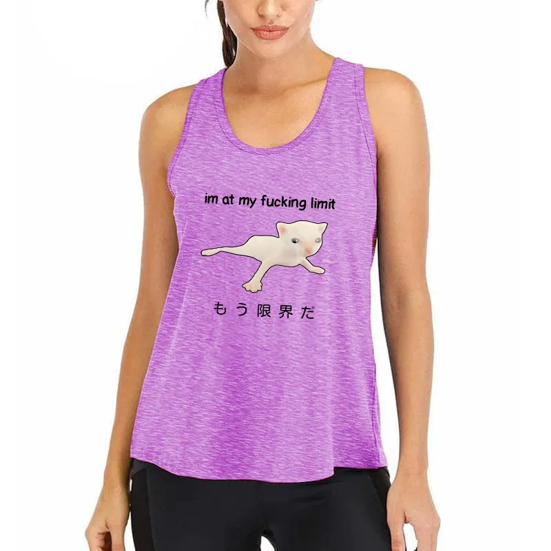 Cat Reaching Its Limit Athletic Tank