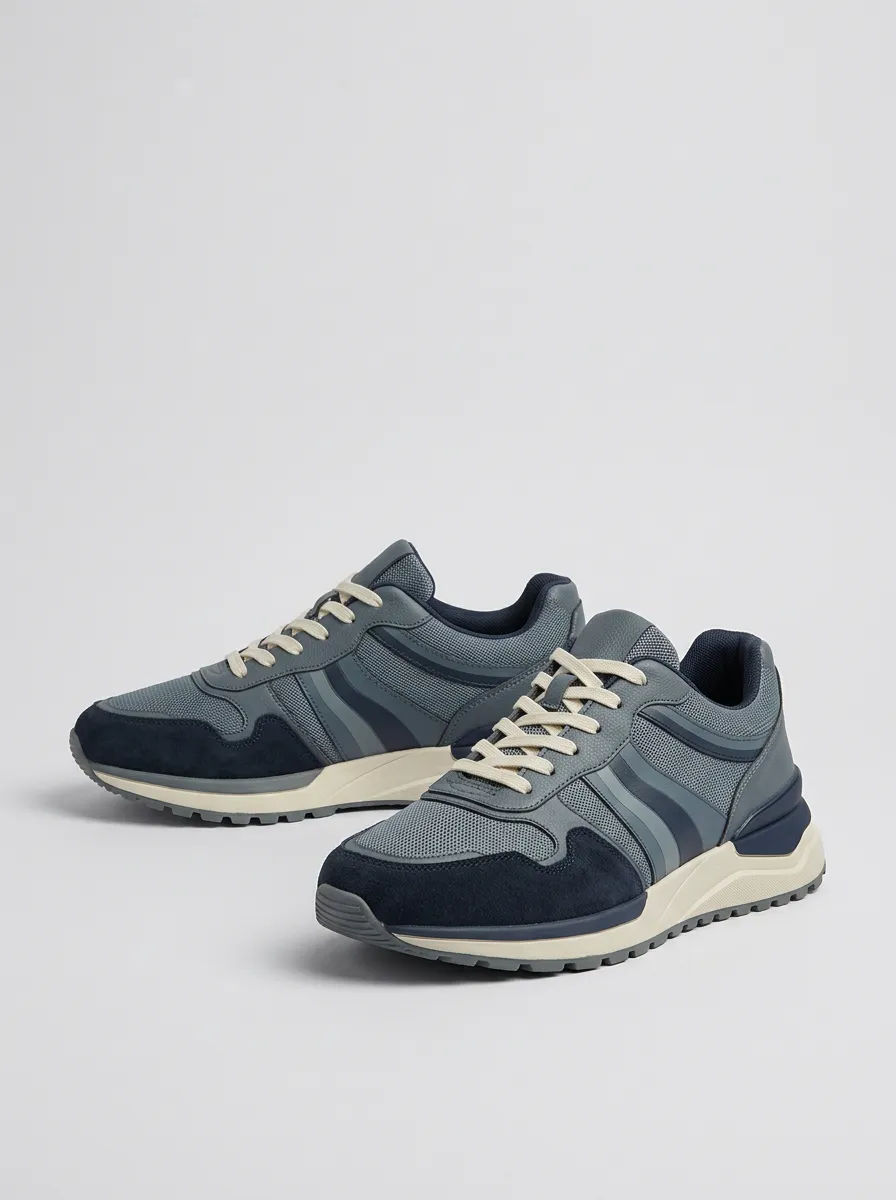 Men's Casual Casual Sporty Suede Mesh Print Sneakers