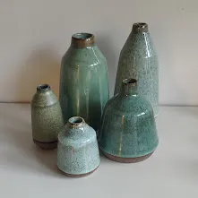 Sculptural Stoneware Bud Vase