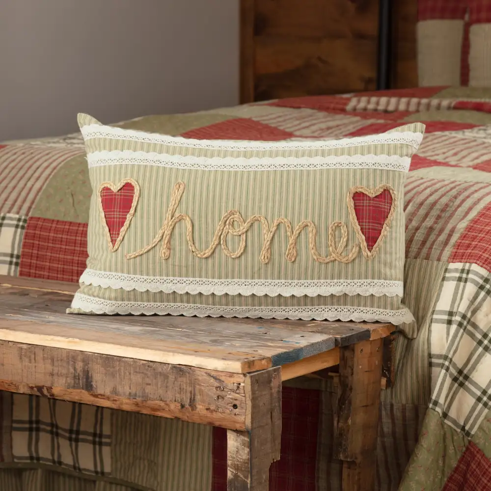 Farmhouse Inspired Plaid Decorative Accent Pillow