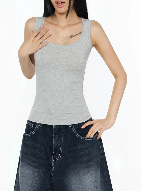 Silky Round Neck Tank Top