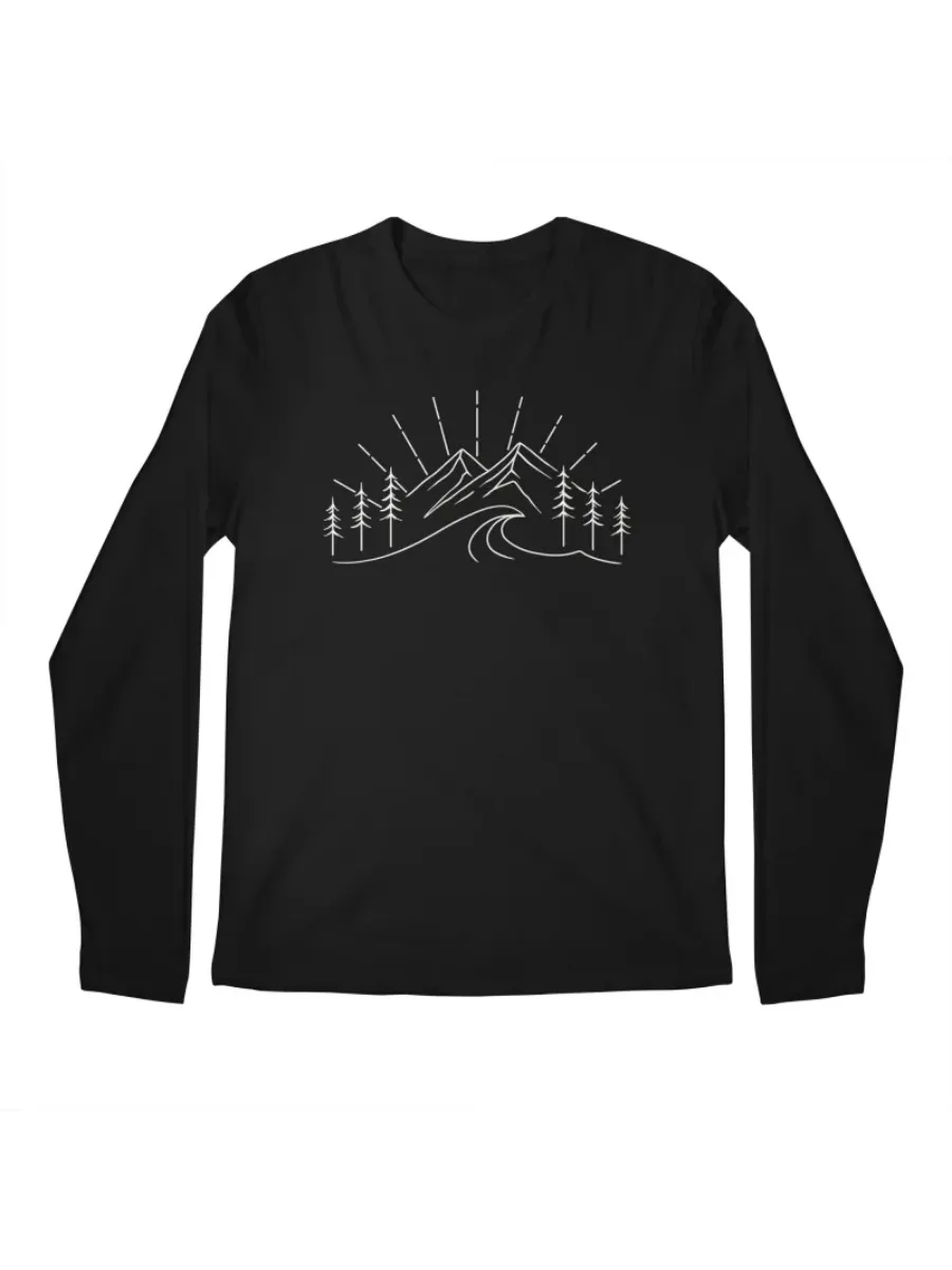 Minimalist Mountain Forest Long Sleeve T-Shirt