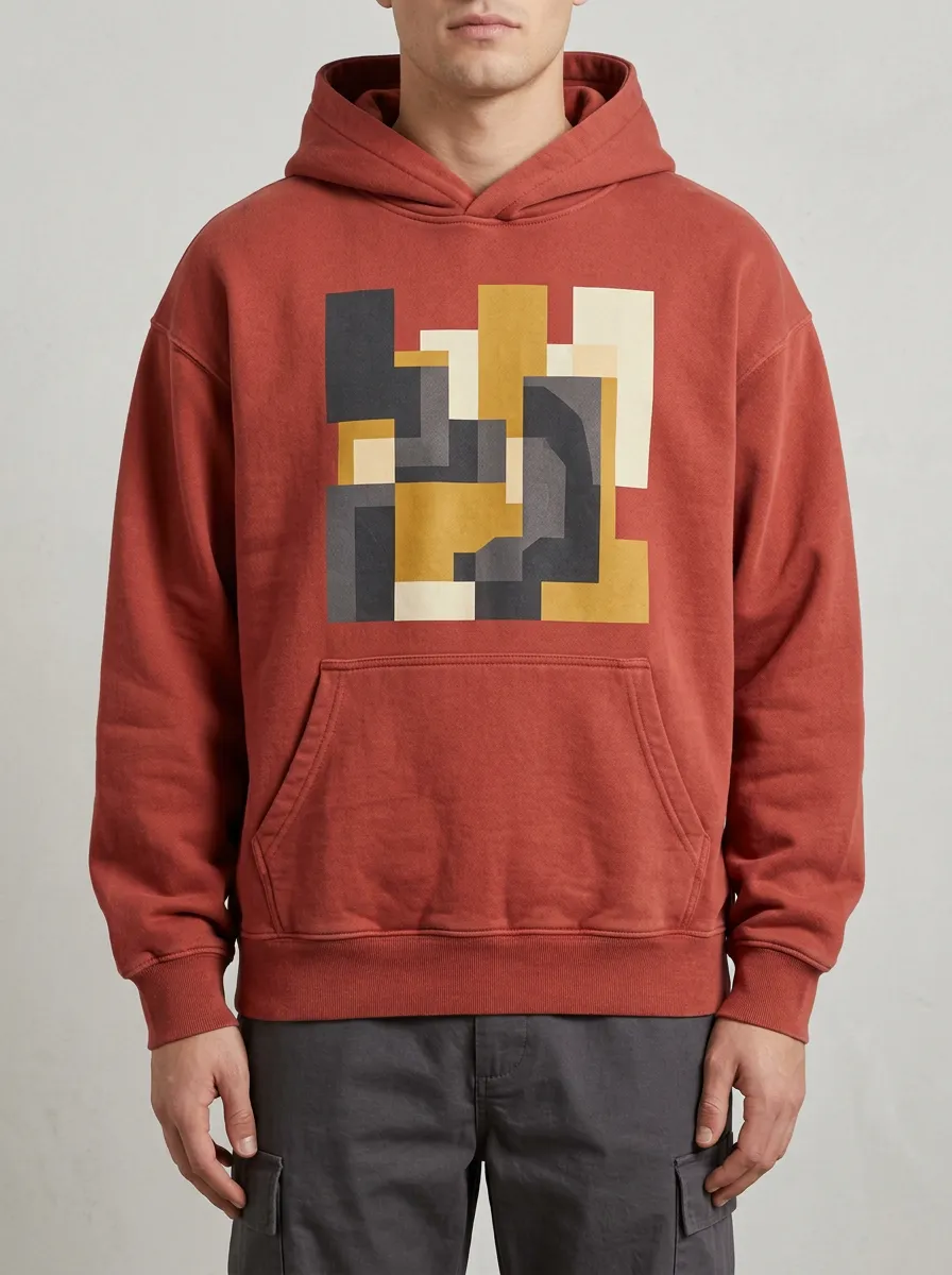 Textured Abstract Geometric Art Hoodie