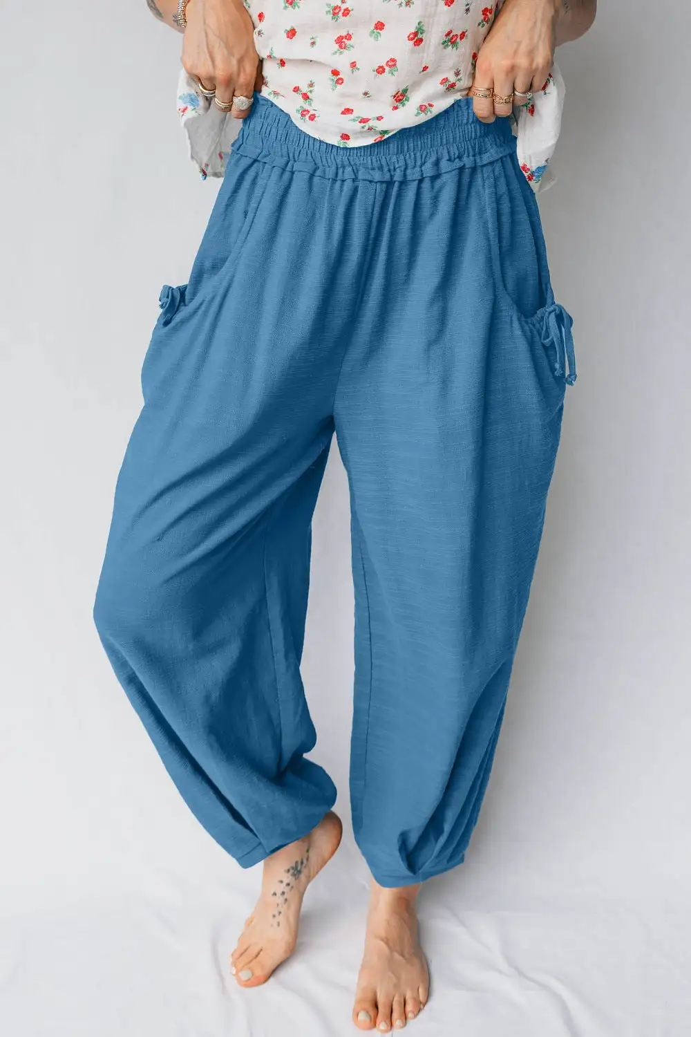 Smocked Waist Jogger Pants