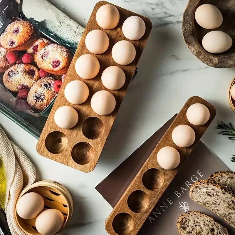 Acacia Wood Egg Storage Tray