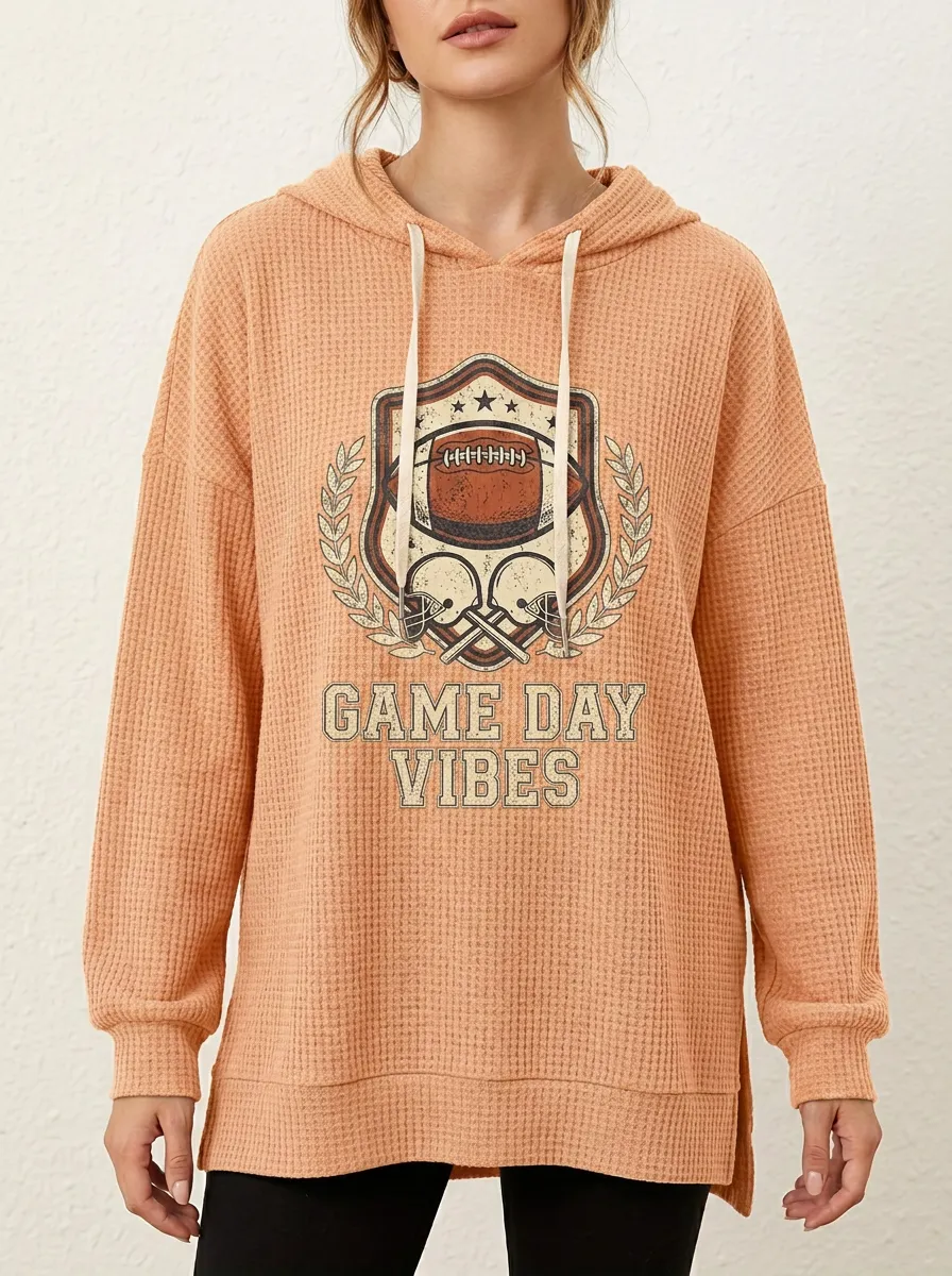 Football Graphic Casual Hoodie