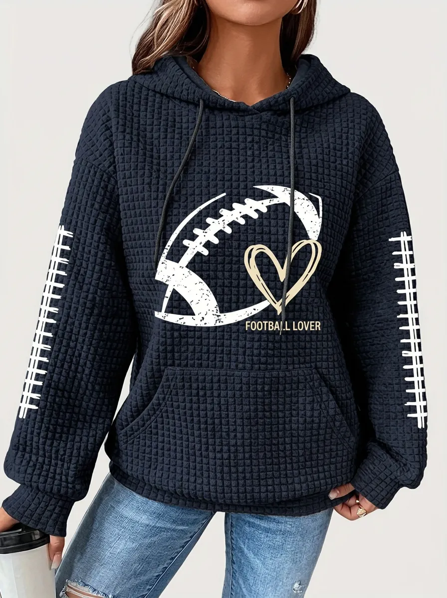 Football Graphic Casual Hoodie