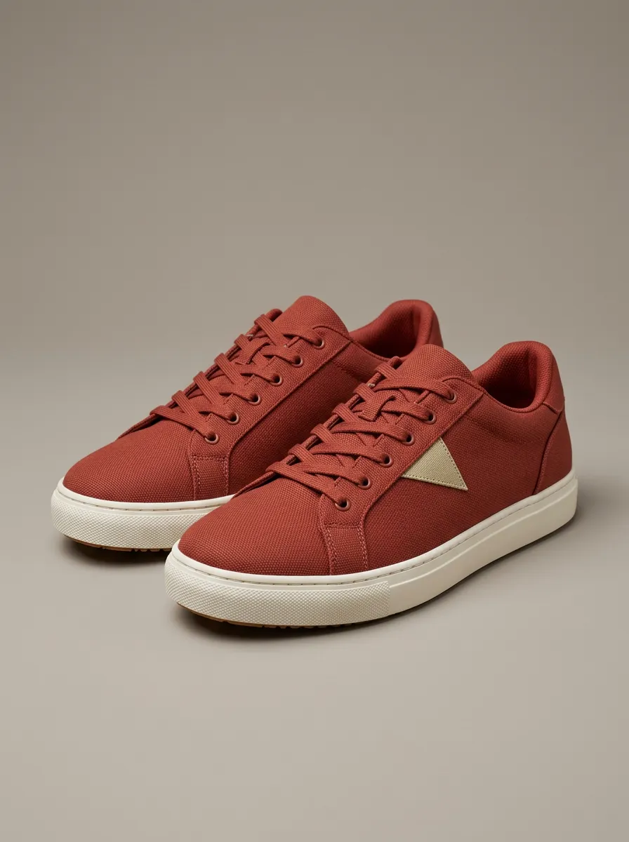 Unisex Minimalist Triangle Patch Printed Casual Shoes