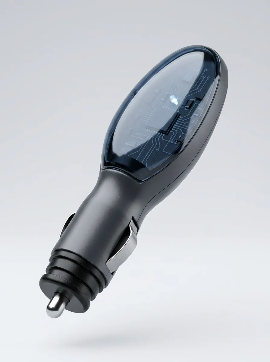Car Fuel Saver Plug-In Accessory Featuring Circuit Board Graphic Vehicle Power Plug
