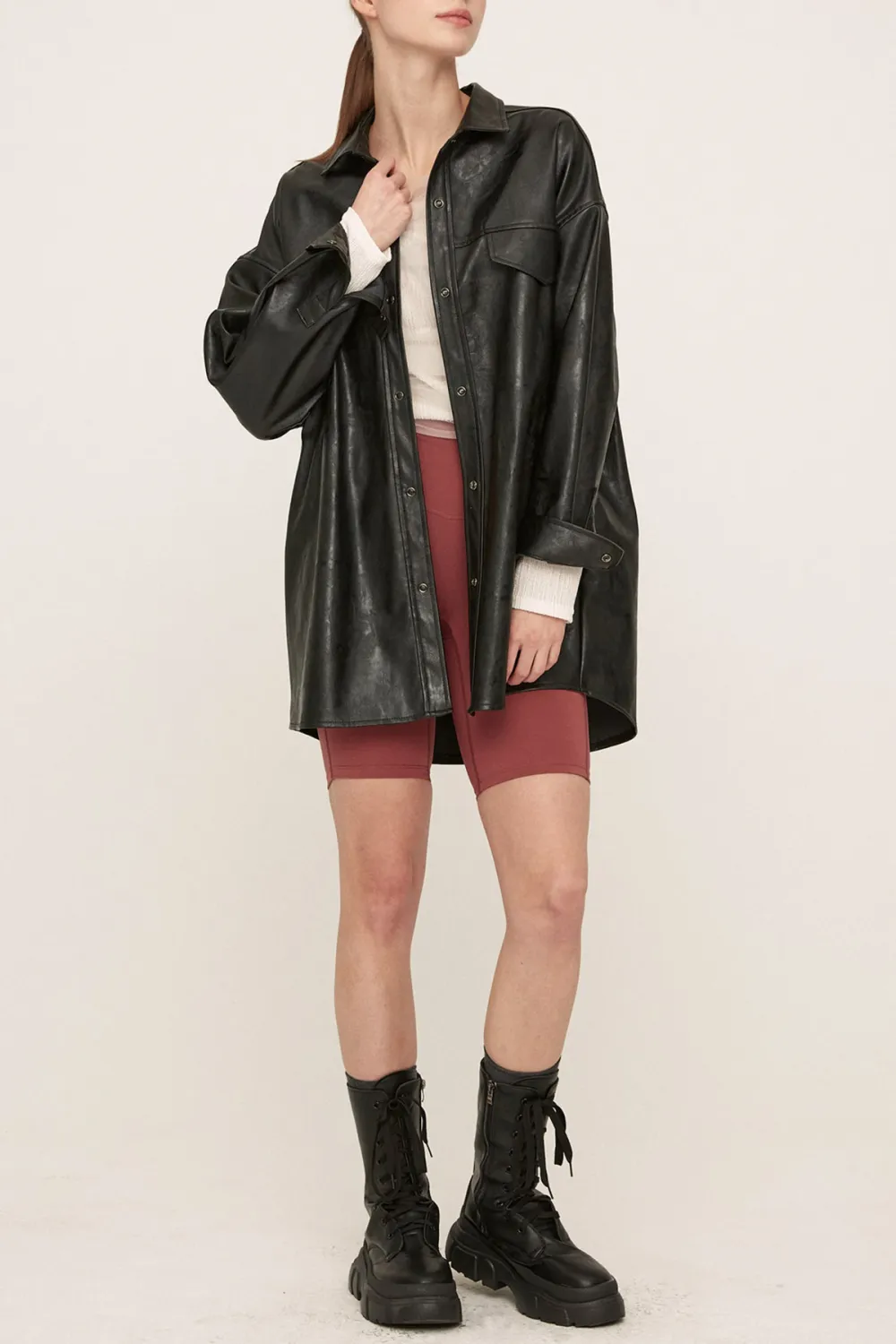Pleather Oversized Jacket